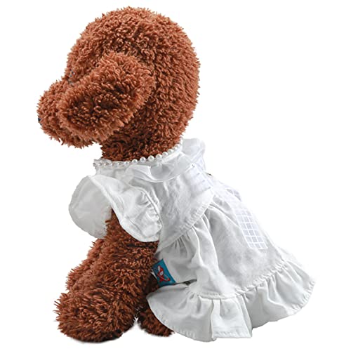 Dog Bowknot Princess Dress Small Dogs Summer New White Dress Clothes Soft Breathable Dog Cotton Outfits Lightweight Cute Puppy Dresses For Yorkie Female Small Pets #TOP5