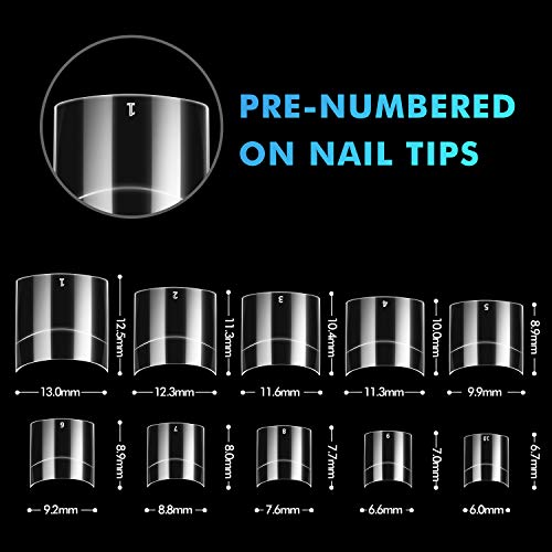 Short Nail Tips - Clear Nail Tips for Acrylic Nails, 500pcs Short Square Nail Tips INFELING Half Cover French Nail Tips with Case Fake False Nail Tips for Home Salon Use - Thumbnail 4