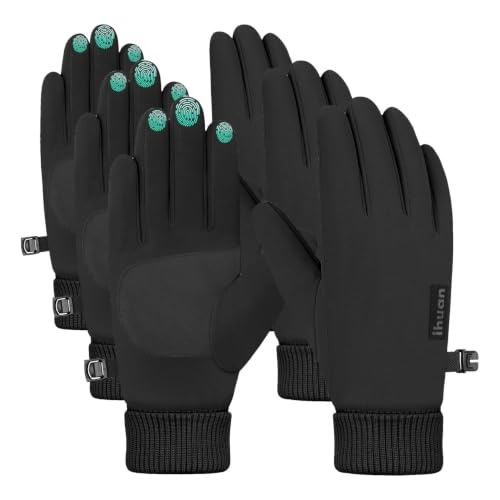 Image of ihuan Winter Waterproof Gloves Cold Weather - Snow Ski Windproof for Men Women, Warm Touchscreen Thermal for Running Cycling