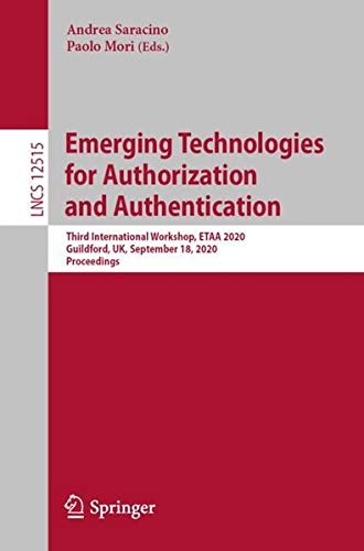 Buy Emerging Technologies for Authorization and Authentication — BookShops.in
