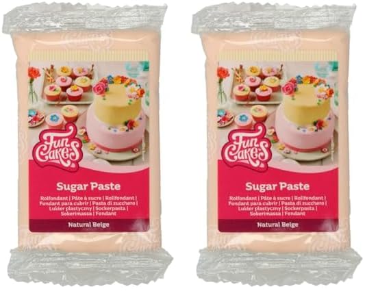 FunCakes Pasta De Azúcar Beige Natural 250 G (Paquete de 2)