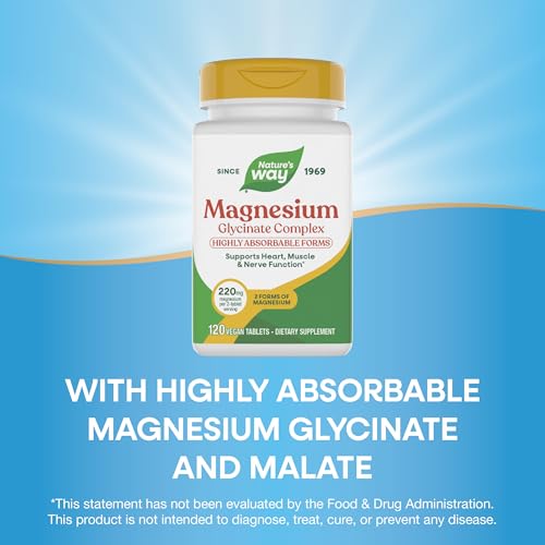Nature's Way Magnesium Glycinate Complex Tablets, 220 mg per Serving, 120ct - image 4