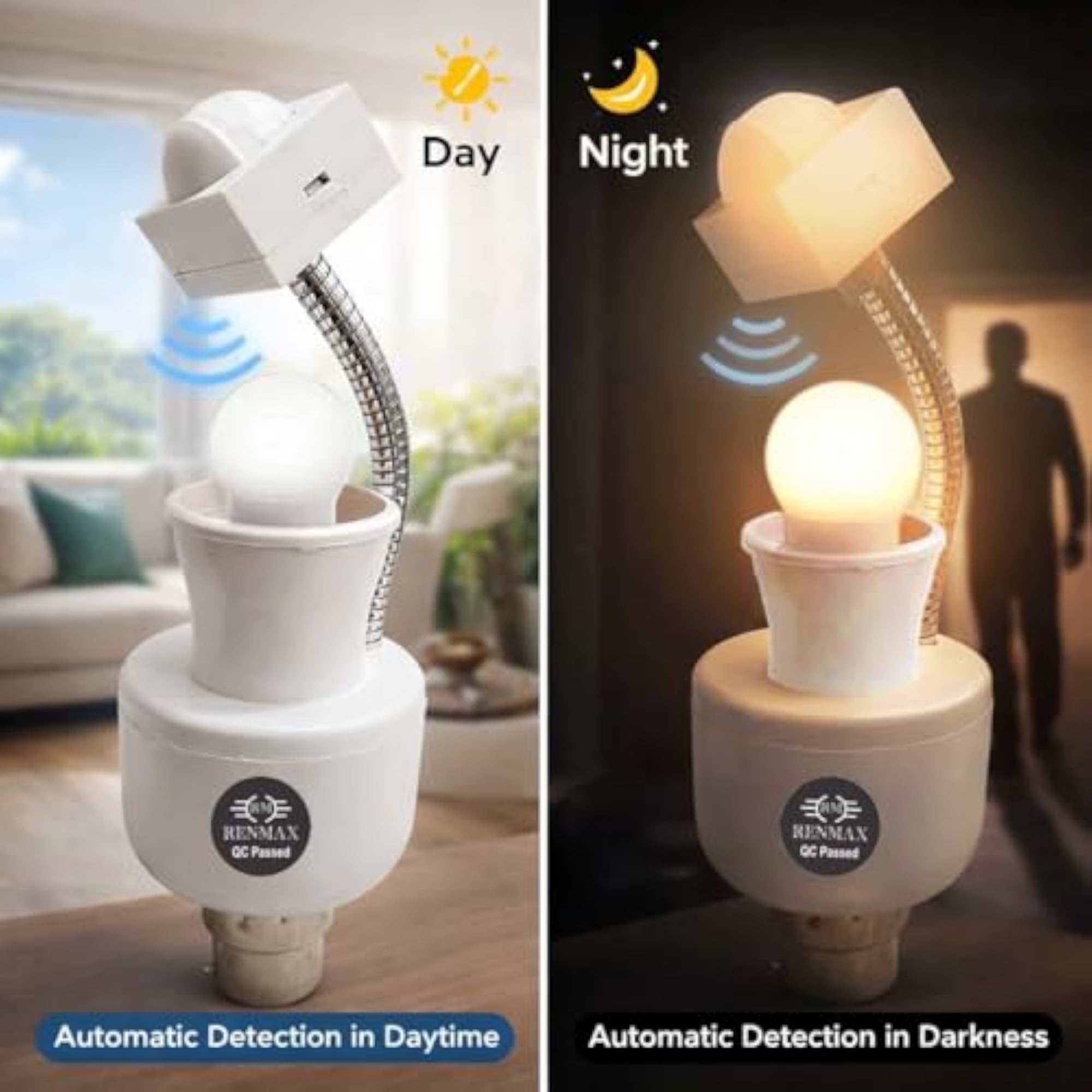 Motion Sensor Bulb Holder B-22, Automatic Night Sensor