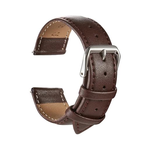 [KKTHRFFKK] Soft Calfskin Strap 18mm 20mm 22mm 24mm Men's And Women's Business Universal Bracelet Watch Accessories(All Brown,20