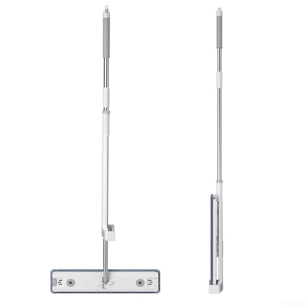 Um 360 Grad drehbarer flacher Wischmopp, selbstauswringender Mikrofaser-Wischmopp, extra großes 45-cm-Panel und einziehbarer Griff (C)