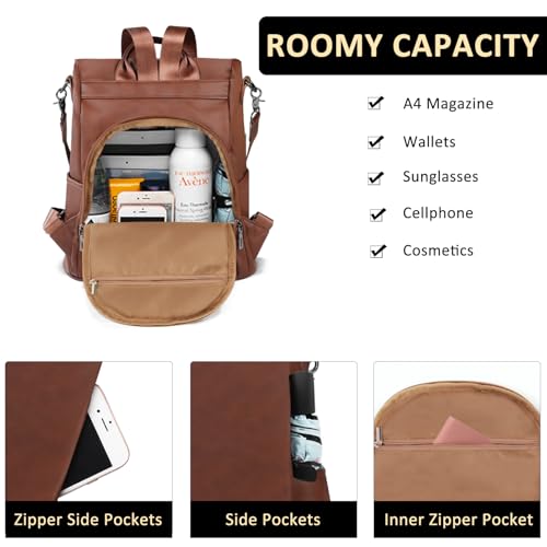 Image of Backpack Purse for Women Anti Theft Travel Bag Convertible Fashion Backpack Casual Shoulder Bag Waterproof Daypack for Hiking