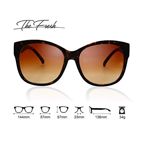 Image of The Fresh Women's Oversized Square Jackie O Cat Eye Hybrid Butterfly Fashion Sunglasses - Exquisite Packaging
