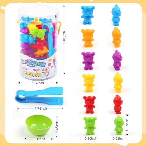 Image of UNIQUE KIDS Counting Matching Game with Sorting Cups, Color Classification and Sensory Training Educational Learning Toys Set Gift for Toddlers Preschool Ages 3 Years and up
