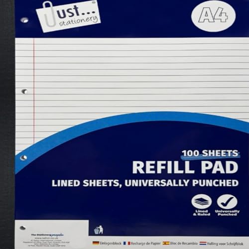 Bloc de notas A4 con rayas y 100 páginas para estudiantes y oficina pack de 6 unidades