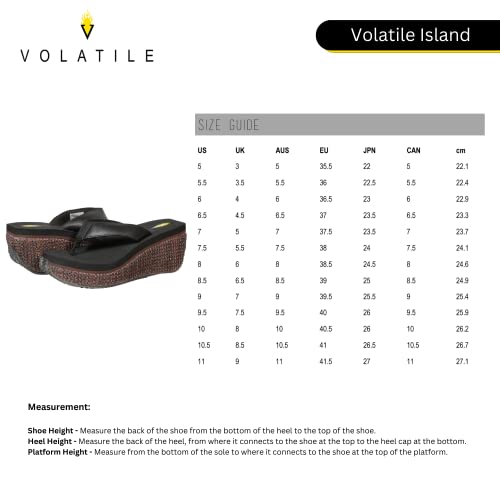 Image of Volatile Island Wedge Sandals for Women Featuring Slip-On Thong Platform Style with EVA Insole and Rubber Outsole