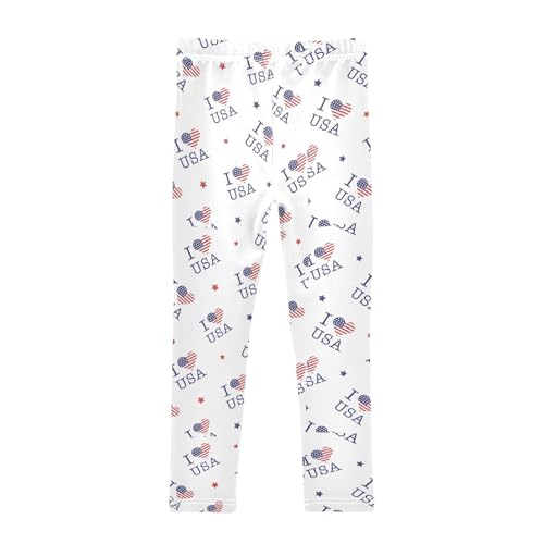Girls Leggings United States Flag with Texture Toddler Girls Clothes Leggings for Girls Toddler Girls Leggings 3-4T2