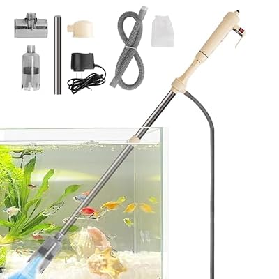 Zorpupoa Aquarium Gravel Cleaner Kit, Electric Fish Tank Cleaning Tools with Strong Suction, Multifunction Automatic Aquarium Vacuum Cleaner for Wash Sand, Water Changing (Adjustable Length)