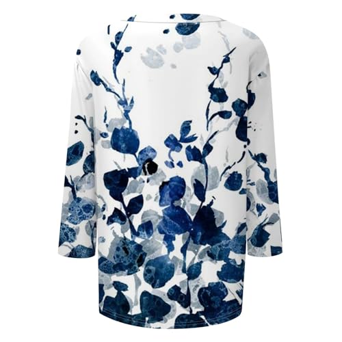 HTHLVMD Womens 3/4 Length Sleeve Tunic Tops Summer Fall Outfits 2025 Three Quarter Sleeve Casual V Neck T Shirts for Women