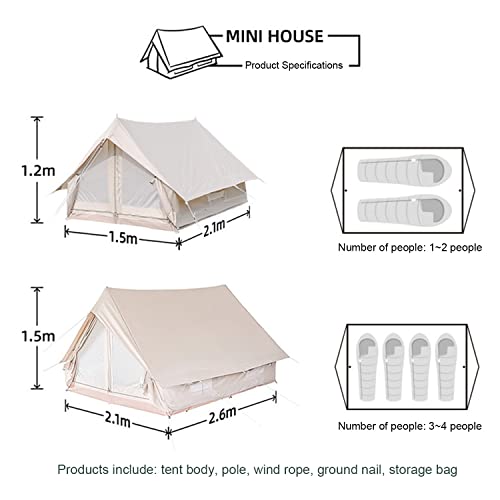 Carpa de camping 4 estaciones de lona tipo yurt miniatura 2