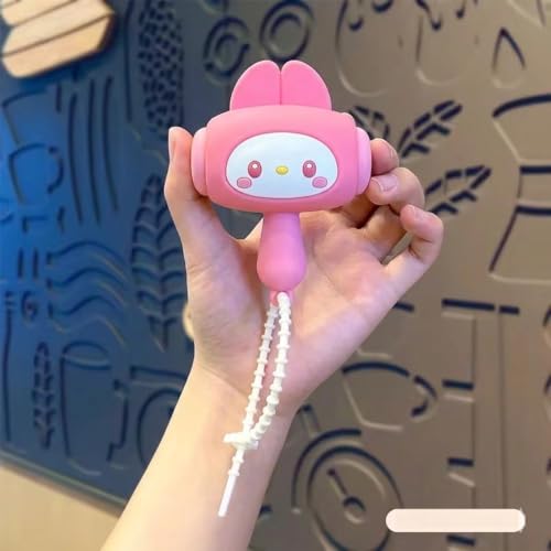 Image of SAJANI Cute Cartoon Hammer Choo Choo Keychain With Sound For Kids, Shake Left Right Musical Beep Hammer Toy, Soft Grip Cartoon Handheld Sensory Keychain For Babies & Toddlers