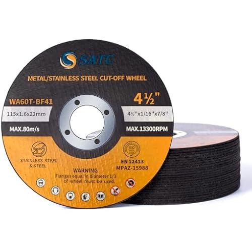 S SATC 25 PCS Cut Off Wheels 4 1/2 Inch Angle Grinder Cutting Wheel 4.5 x 1/16 x 7/8 inch Cutting Wheel Die Grinder Cutting Disc Fits Angle Grinder Air Tool