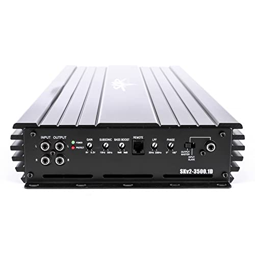 Skar Audio Skv2-3500.1D Monoblock Class D Mosfet Competition Grade Subwoofer Amplifier, 4700W Max Power #TOP1