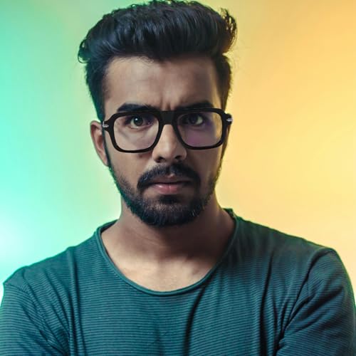 Image of LJCZKA Blue Light Blocking Glasses for Men Women Square Thick Frame Anti Eyestrain Computer Gaming Clear Lens Eyeglasses