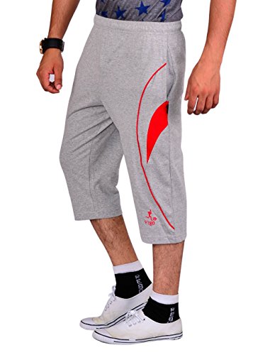 Image of Vego Mens Cotton Three By Fourth, 3 /4, Capri, Three Quarter Grey Regular