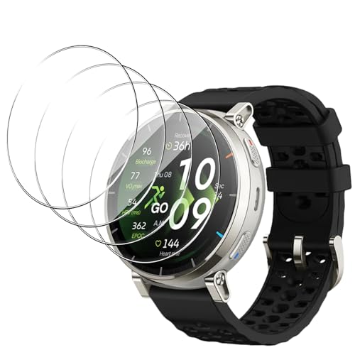 �y4���Z�b�g�zFor Amazfit Active 3 Premium �t�B���� 45mm �ی�K���X Amazfit Active 3 Premium �ی�t�B���� �Ή� 1.32�C���` Kluso 9H�d�x �����ߗ� �����x�^�b�` �w��h�~ �Ռ��z��