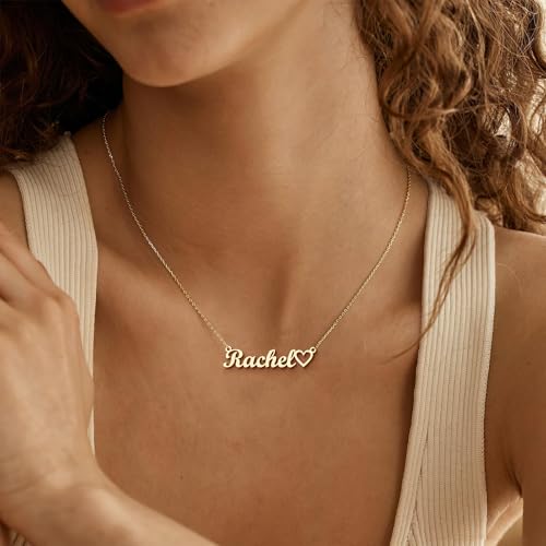 Custom Name Necklace Personalized Heart Symbol, 18K Gold Plated Handmade Personalized Necklaces for Women, Personalized Jewelry Gifts for Women Wife4