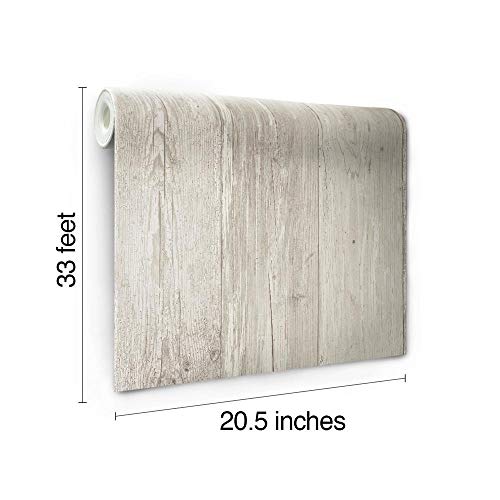 York Wallcoverings Zb3347 Wide Wooden Planks Wallpaper, Gray/Black/Off White #TOP6