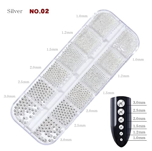 Miniatura 2 de Mini cuentas pequeñas de acero inoxidable de 0.024 in, 6 tamaños, decoración artística, pistola, gris, oro rosa, caviar, herramienta de bricolaje,
