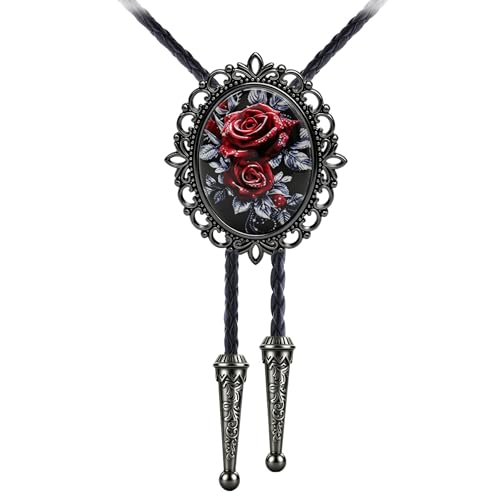 Image of Jeilwiy Bolo Tie for Men Western Cowboy Gothic Bolo Tie Necklace Halloween