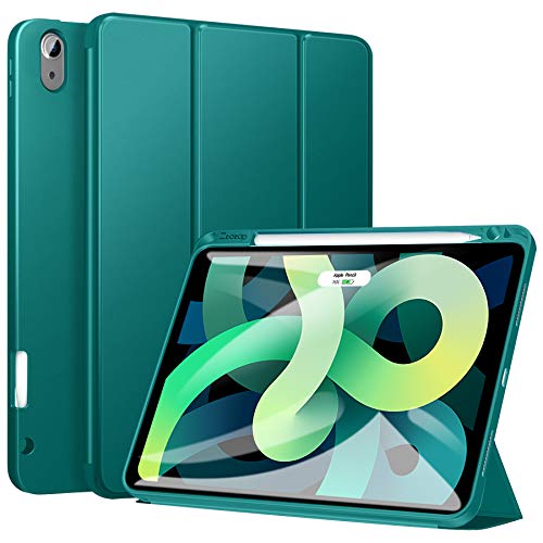 ZtotopCase Funda para Nuevo iPad Air 4 2020, Funda Protectora de Moda y Práctica con Portalápiz, Cover de TPU Ultrafina para iPad 4ta Generación 10,9 Pulgadas 2020,Verde
