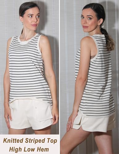 Zeagoo Womens Sleeveless Tops Knit Summer Tank Top 2025 Crew Neck Casual Loose Fit Spring Shirts Beach Blouses3