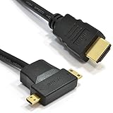 HDMI A Vers Micro D & mini C HDMI Multi Utilisation Androids & Tablets câble 1 m [1 mètre/1m]