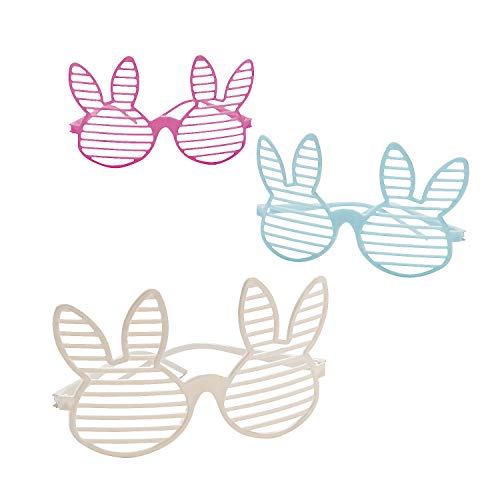 Fun Express Bunny Shutter Shades (1 Dozen) Easter Apparel Accessories, Egg Hunt Giveaways & Prizes, Novelty Glasses