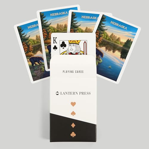 Lantern Press Nebraska, Baraja de 52 naipes tamaño póker miniatura 6