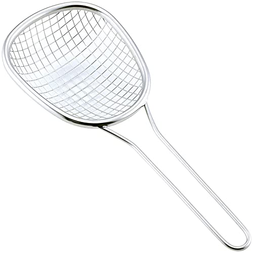 下村企販 揚げ物をまとめてすくえる 油切りザル 小 【日本製】 食洗機対応 2度揚げが簡単 鍋側面に沿う楕円形状 野菜の水切りにも コンパクト 天ぷら 野菜 ステンレス 燕三条 ママクック 44108