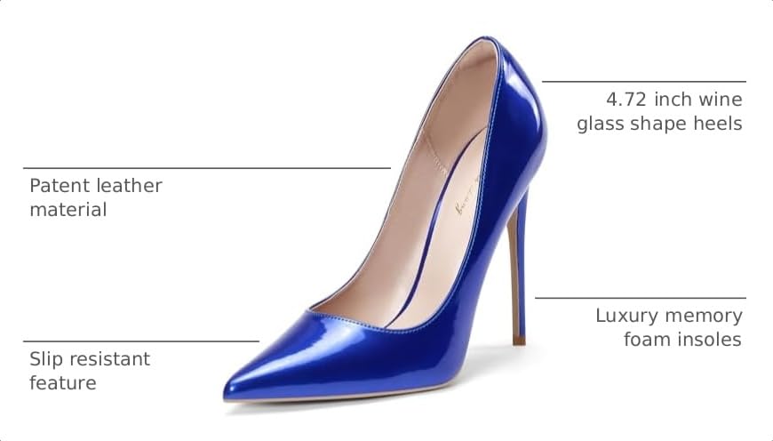 Image of Elisabet Tang High Heels, Women Pumps Pointed Toe Stilettos 4.7 inch /12cm Sexy Heels Party Shoes