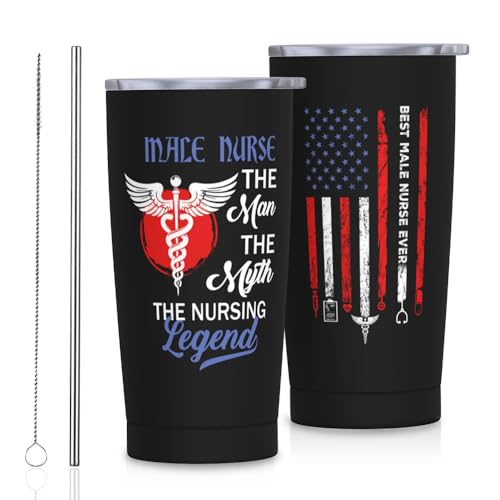Vagaus Nurse Gifts for Men, Male Nurse Gifts Tumblers 20oz Stainless Steel Coffee Travel Cup, Nurses Week Gift for Men, RN/Nursing/Practitioners Gift for Christmas/Retirement/Appreciation/Graduation