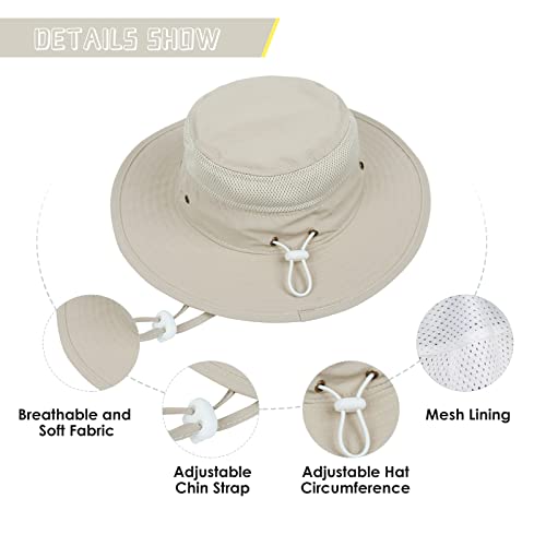 Baby Sun Hat Toddler Bucket Hat For Girls Boys Sun Protection Infant Summer Beach Cap Wide Brim Baby Hats Beige 12-24 Months #TOP4