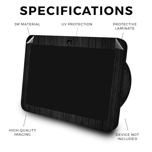 Image of Skin Compatible with Amazon Echo Show 8 (3rd Gen, 2023) - Black Wood - Premium 3M Vinyl Protective Wrap Decal Cover - Easy to Apply | Crafted in The USA by MightySkins
