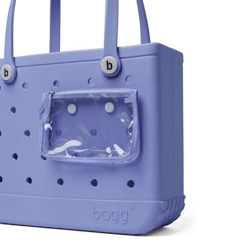 Image of BOGG BAG Medium Tote - 15 inch x 12.5 inch x 5 inch - Durable, Washable, Tip-proof - Beach, Pool, Boat, Work, Sports (Pretty as a Periwinkle with White Buttons)