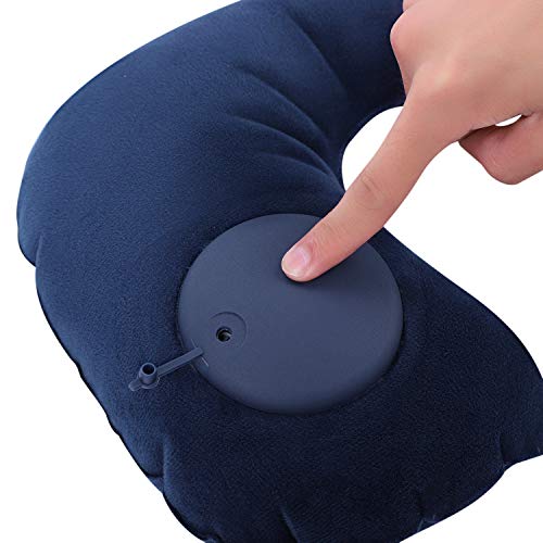Almohada inflable para viaje de cuello portátil U miniatura 4