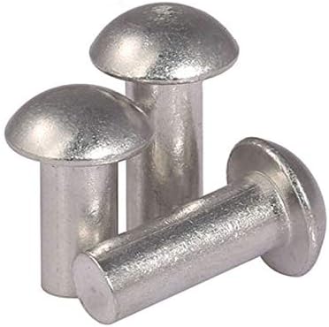 5pcs M5 Round head aluminum rivets Semicircular solid aluminums rivet 6mm-50mm Length - (Dimensions: M5x25mm)