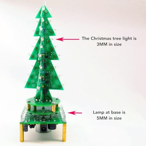Rotating Christmas Tree, 3D Christmas Tree Soldering Kit - Image 2