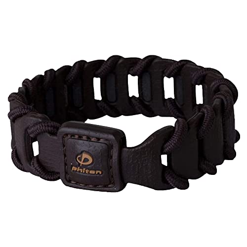 Phiten Fuse Titanium Bracelet - Durable Leather-Textured Silicone with Woven Nylon Cord, Permeated with Premium Aqua-Titanium and Micro-Titanium Spheres for Sports, Gym, Athletics for Men and Women