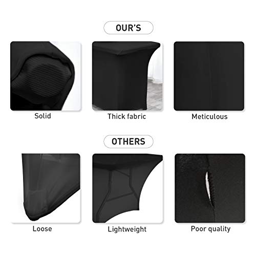 Separo - 2Pack, 6Ft Spandex Table Cover Fitted Rectangular Tablecloth Stretchable Fabric Lycra Tablecloth 6 Ft Wrinkle-Free For Party Dj Tradeshows Banquet Weddings Cocktail, 2 Pcs #TOP5