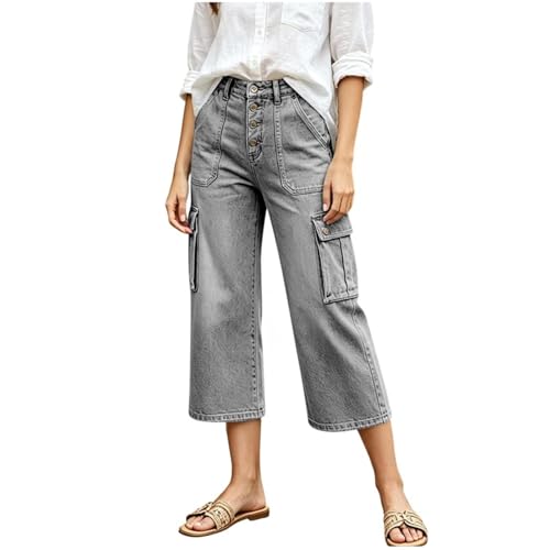 Pantalon de randonnée femme coupe ample et jean large style capri