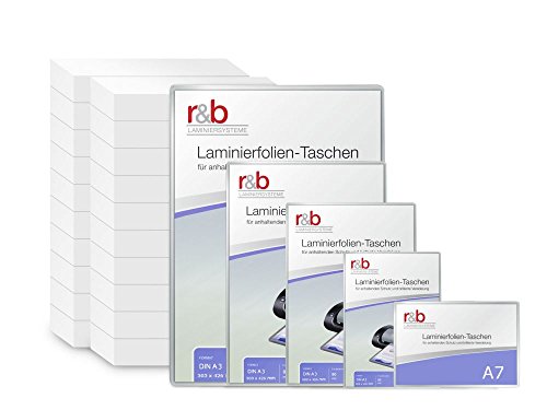 100 Stück - ALLE STÄRKEN ALLE GRÖßEN - PREMIUM Qualitäts - Laminierfolien aus BESTER Verarbeitung - A4 (216 x 303 mm) in 2x 75 MIC, OHNE WASSERZEICHEN - Wasserfest, unzerreißbar in Glänzend