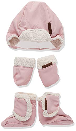 Image of JJ Cole Baby Winter Hat, Mitten, and Booties Set – Winter Baby Essentials – 0 to 6 Months - Blush Pink