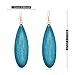KVANU Bohemian Retro Black Brown Natural Wooden African Teardrop Dangle Drop Earrings Lightweight Handmade Long Big Vintage Wood Geometric Earrings for Women (Blue)