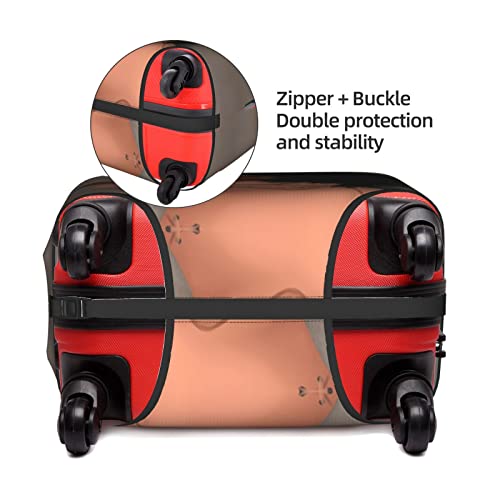 Luggage Protector Suitcase Cover, Anti-scratch, Water Resistant, Black, Medium, 4 Wheels, Spinner, Zipper Lock, Cartoon Theme for Adults4