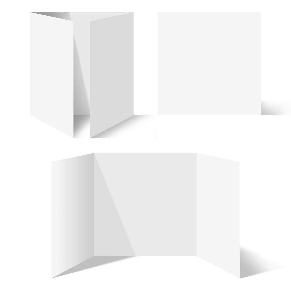 200 Blanko Klappkarten Altarfalz Quadrat 148x148mm Bilderdruckpapier Set Papier wählbar